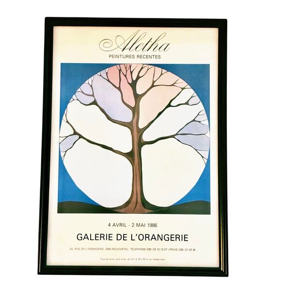 Vintage 1986 Galerie Poster – Framed Aletha Tree Art - Picture 1 of 4
